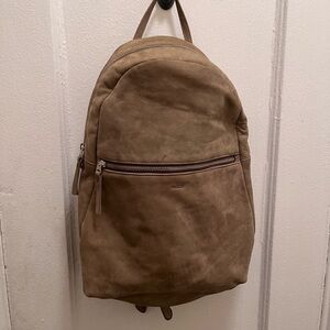 BAGGU suede leather backpack taupe EUC